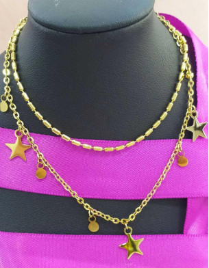 LOTUS STYLE STAINLESS STEEL NECKLACE 